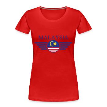 T-shirt de conception de style malaisien - T-shirt bio Premium Femme - rouge - Devant - Mia (176cm)