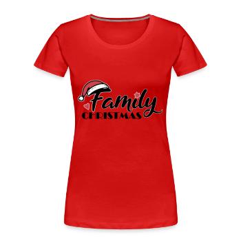 Police de Noël familiale - T-shirt bio Premium Femme - rouge - Devant - Mia (176cm)