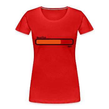 besoffen - Frauen Premium Bio T-Shirt - Rot - Vorne - Mia (176cm)