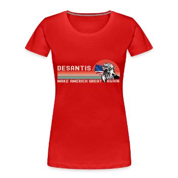 Ron DeSantis 2024 - Make America Florida, USA - Women's Premium Organic T-Shirt - red - Front - Mia (176cm)