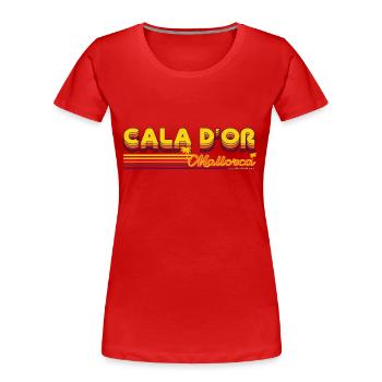 Cala D'or summery Mallorca holiday design - Women's Premium Organic T-Shirt - red - Front - Mia (176cm)