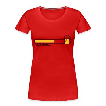 loading balkentext logo design loading download en - Women's Premium Organic T-Shirt - red - Front - Mia (176cm)