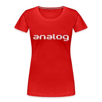 analogique 2 blanc - T-shirt bio Premium Femme - rouge - Devant - Mia (176cm)