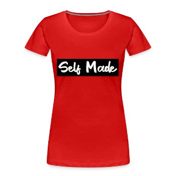 Self made - Selbst gemacht - Frauen Premium Bio T-Shirt - Rot - Vorne - Mia (176cm)