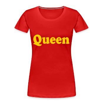QUEEN - Frauen Premium Bio T-Shirt - Rot - Vorne - Mia (176cm)
