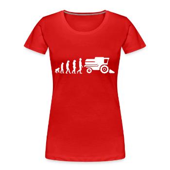 Moissonneuse évolution - T-shirt bio Premium Femme - rouge - Devant - Mia (176cm)