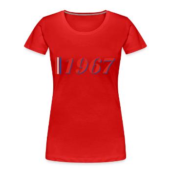 Année 1967 - T-shirt bio Premium Femme - rouge - Devant - Mia (176cm)