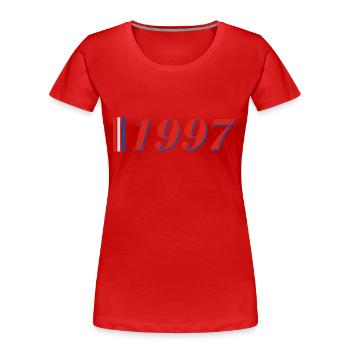 Jahr 1997 - Frauen Premium Bio T-Shirt - Rot - Vorne - Mia (176cm)