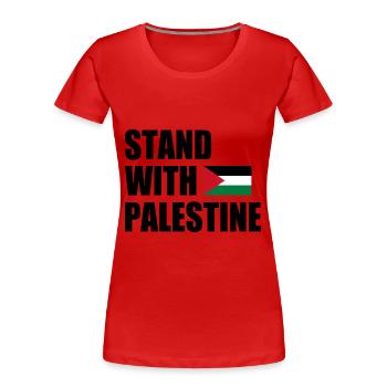 Stand with palestine - Frauen Premium Bio T-Shirt - Rot - Vorne - Mia (176cm)