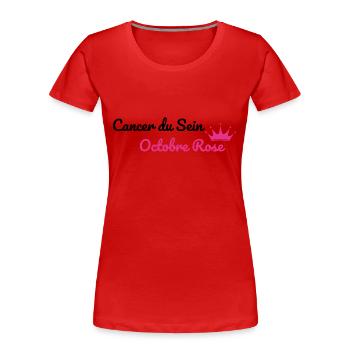 Brustkrebs Rosa Oktober - Frauen Premium Bio T-Shirt - Rot - Vorne - Mia (176cm)