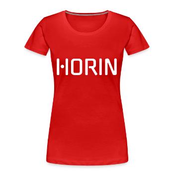 Horin Blanc - T-shirt bio Premium Femme - rouge - Devant - Mia (176cm)