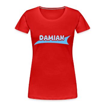 Vorname Damian - Frauen Premium Bio T-Shirt - Rot - Vorne - Mia (176cm)