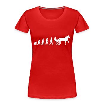 Evolution trot racing chevaux de course de chevaux - T-shirt bio Premium Femme - rouge - Devant - Mia (176cm)