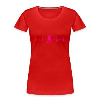 Ski Ski Mountaineering Ski Tour Ski Touring - Women's Premium Organic T-Shirt - red - Front - Mia (176cm)