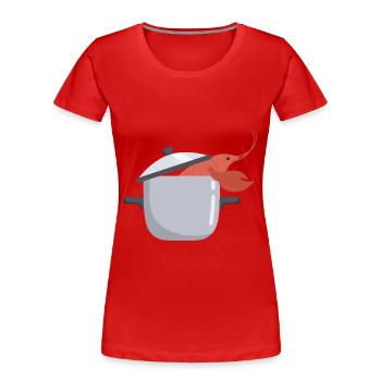 Hummertopf Hummer Languste Meeresfrüchte - Frauen Premium Bio T-Shirt - Rot - Vorne - Mia (176cm)