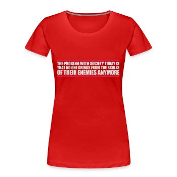 boissons de crânes ennemis - T-shirt bio Premium Femme - rouge - Devant - Mia (176cm)