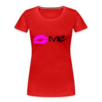 Kiss me - Frauen Premium Bio T-Shirt - Rot - Vorne - Mia (176cm)