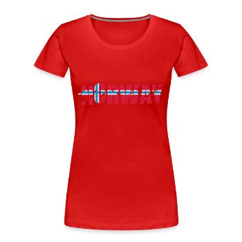Norway Norwegen - Frauen Premium Bio T-Shirt - Rot - Vorne - Mia (176cm)