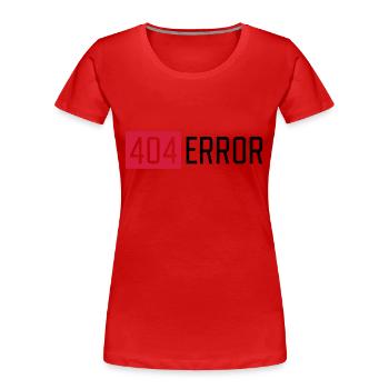 404 ERROR - Women's Premium Organic T-Shirt - red - Front - Mia (176cm)
