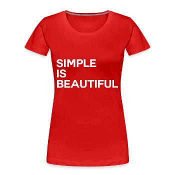 Simple Is Beautiful - Frauen Premium Bio T-Shirt - Rot - Vorne - Mia (176cm)