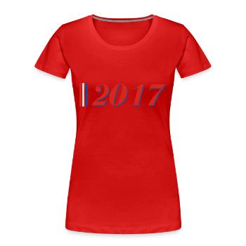 Jahr 2017 - Frauen Premium Bio T-Shirt - Rot - Vorne - Mia (176cm)