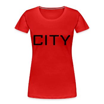 CITY - Women's Premium Organic T-Shirt - red - Front - Mia (176cm)