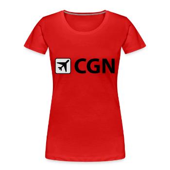 Airport - Airport - CGN - Cologne - Cologne - 3 - Women's Premium Organic T-Shirt - red - Front - Mia (176cm)