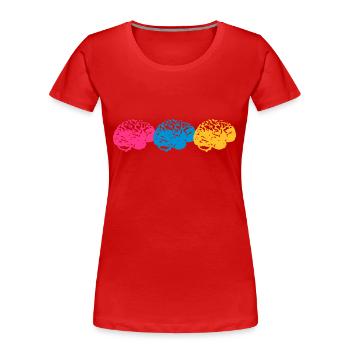 Brains - Frauen Premium Bio T-Shirt - Rot - Vorne - Mia (176cm)