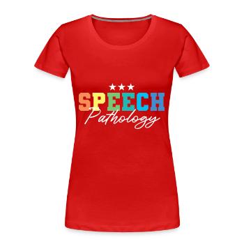 Logopäde Sprachtherapie Sprachtherapeut - Frauen Premium Bio T-Shirt - Rot - Vorne - Mia (176cm)
