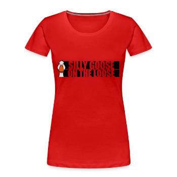 goose on the loose - Frauen Premium Bio T-Shirt - Rot - Vorne - Mia (176cm)