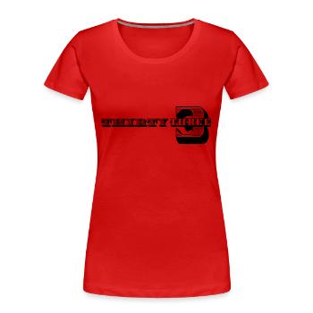 33e anniversaire Idées cadeaux pour lui Chemise homme - T-shirt bio Premium Femme - rouge - Devant - Mia (176cm)