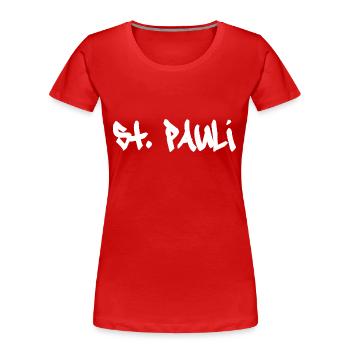 Sankt Pauli Hamburg St. Pauli - Women's Premium Organic T-Shirt - red - Front - Mia (176cm)