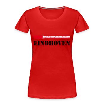 Eindhoven Schriftzug - Frauen Premium Bio T-Shirt - Rot - Vorne - Mia (176cm)