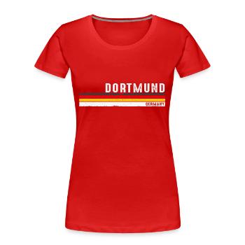 Classique Rétro Dortmund - Allemagne Pride - T-shirt bio Premium Femme - rouge - Devant - Mia (176cm)