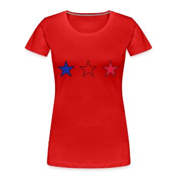 France three stars in blue-white-red - Women's Premium Organic T-Shirt - red - Front - Mia (176cm)