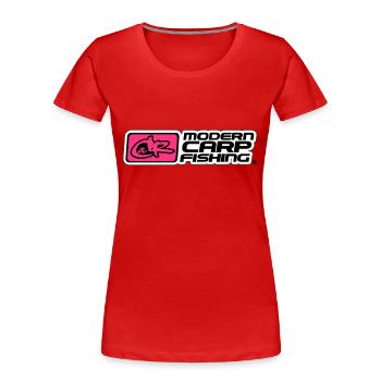 Catch and Respect,Angeln,Fishing - Frauen Premium Bio T-Shirt - Rot - Vorne - Mia (176cm)
