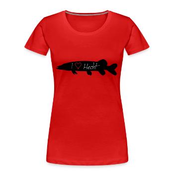 I Love Hecht schwarz - Frauen Premium Bio T-Shirt - Rot - Vorne - Mia (176cm)