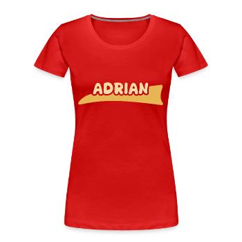 Adrien - T-shirt bio Premium Femme - rouge - Devant - Mia (176cm)