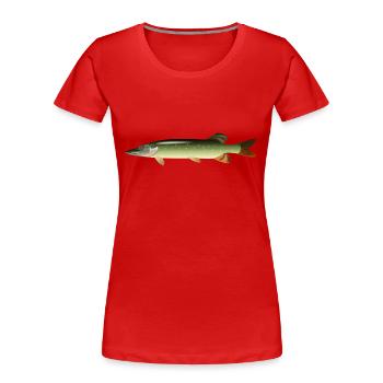 fish15 - Frauen Premium Bio T-Shirt - Rot - Vorne - Mia (176cm)