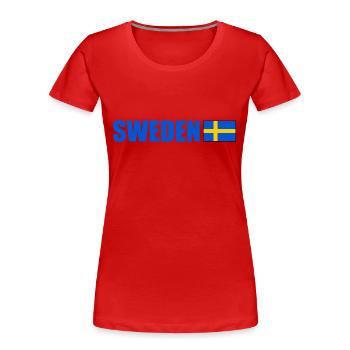Sweden - Frauen Premium Bio T-Shirt - Rot - Vorne - Mia (176cm)