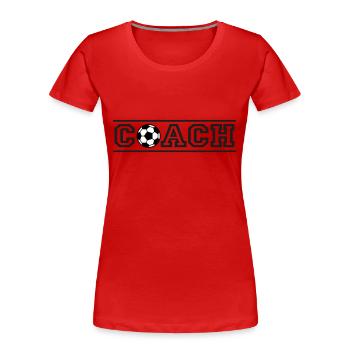 Football Coach - Women's Premium Organic T-Shirt - red - Front - Mia (176cm)