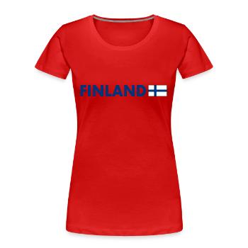 Finnland - Frauen Premium Bio T-Shirt - Rot - Vorne - Mia (176cm)