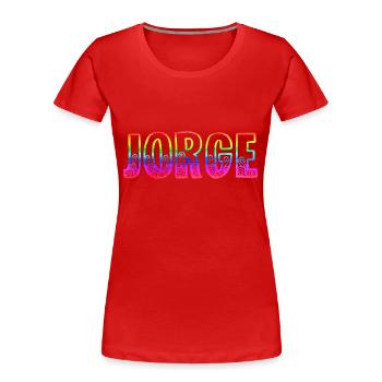 Jorge RS Rainbow - Women's Premium Organic T-Shirt - red - Front - Mia (176cm)