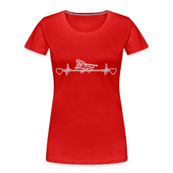 Skifahrer Ski Weihnachten Skifahren Wintersport - Frauen Premium Bio T-Shirt - Rot - Vorne - Mia (176cm)