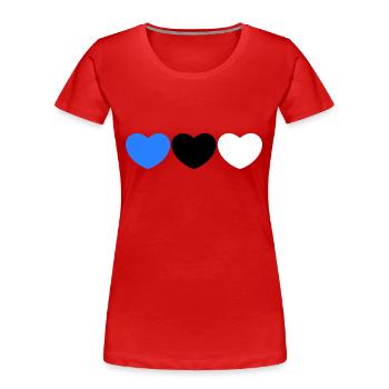Estnisches Herz - Frauen Premium Bio T-Shirt - Rot - Vorne - Mia (176cm)