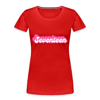 Siebzehn Geburtstag - 17. Geburtstag retro pink - Frauen Premium Bio T-Shirt - Rot - Vorne - Mia (176cm)