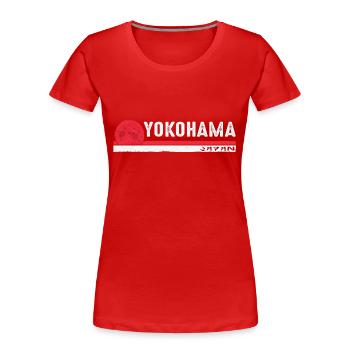 Yokohama Japan Skyline Vintage Heritage Geschenk - Frauen Premium Bio T-Shirt - Rot - Vorne - Mia (176cm)