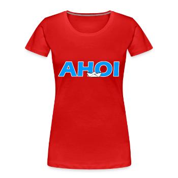 Schiff AHOI - Frauen Premium Bio T-Shirt - Rot - Vorne - Mia (176cm)