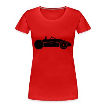 old car - Women's Premium Organic T-Shirt - red - Front - Mia (176cm)