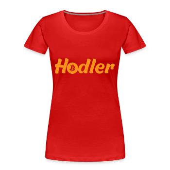 BTC Hodler bitcoin - T-shirt bio Premium Femme - rouge - Devant - Mia (176cm)